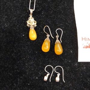 Himalayan Gems Citrine necklace, earring, ring set